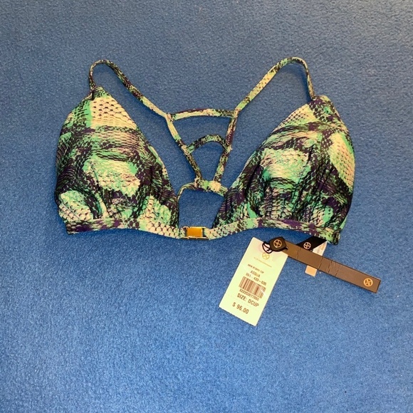 Vix by Paula Herman NY Acqua D cup adjustable bikini top NEW - Picture 1 of 4